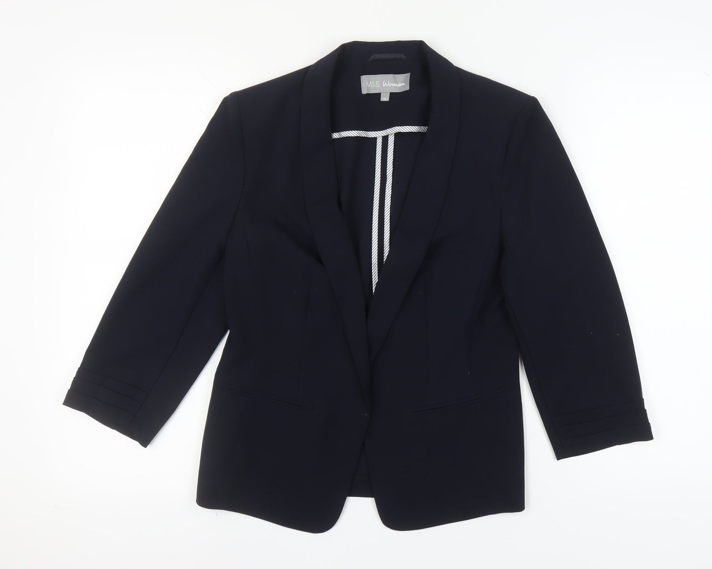 Marks and Spencer Women's Black Shawl Collar Blazer Size 10