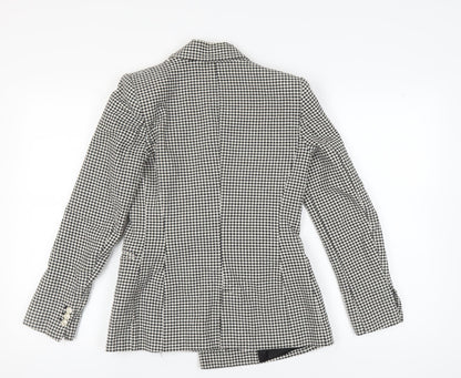 Zara Women's Black & White Houndstooth Blazer S