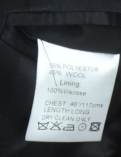 Mens UK Size 46 Scott & Taylor Regular Black Suit Tuxedo