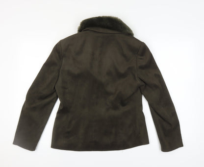 Jacques Vert Women’s Brown Fur Trim Formal Jacket