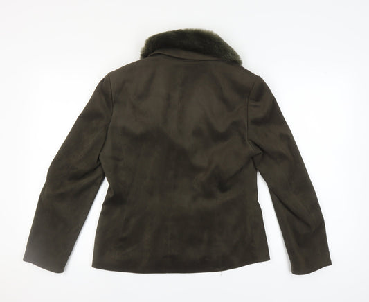 Jacques Vert Women’s Brown Fur Trim Formal Jacket