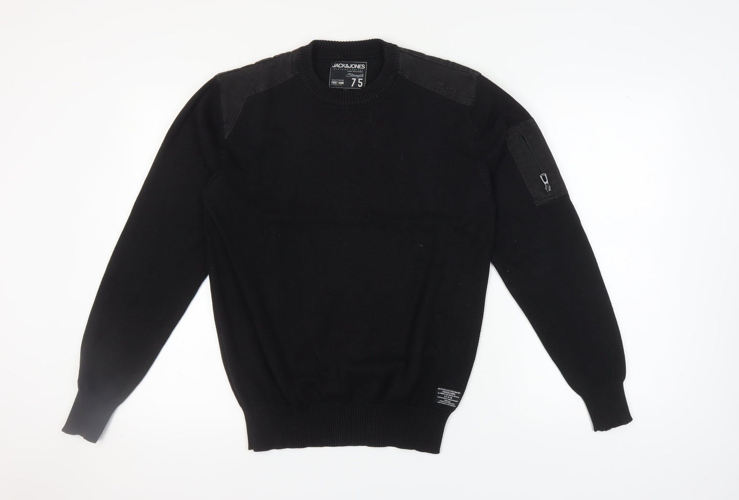 Jack & Jones Men’s Black L Pullover Jumper Crew Neck