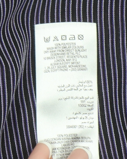Thomas Nash Men's Blue Striped Button-Up Shirt L