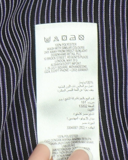 Thomas Nash Men's Blue Striped Button-Up Shirt L