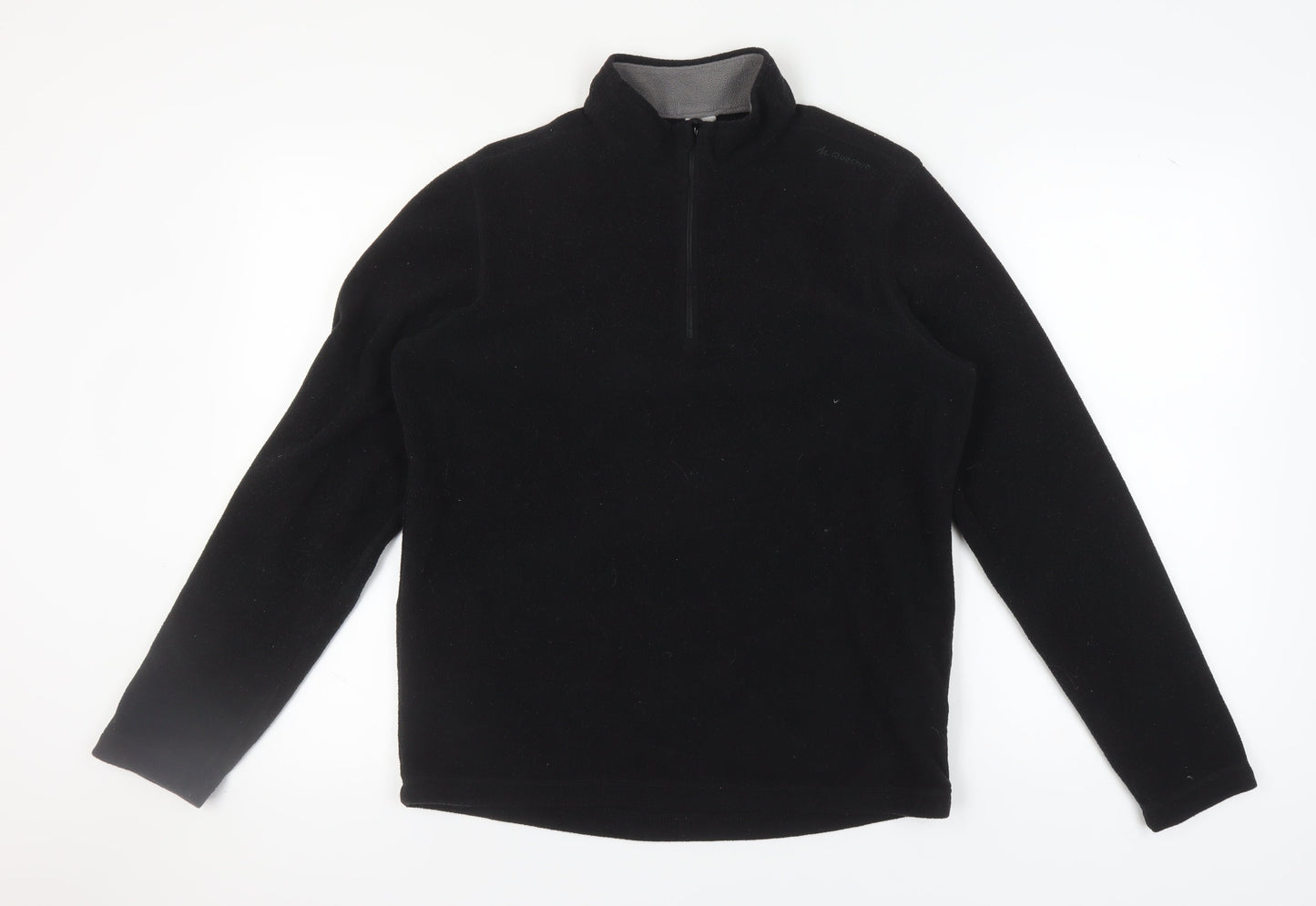 Mens UK Size L DECATHLON Black 1/4 Zip Sweatshirt