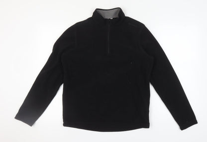 Mens UK Size L DECATHLON Black 1/4 Zip Sweatshirt
