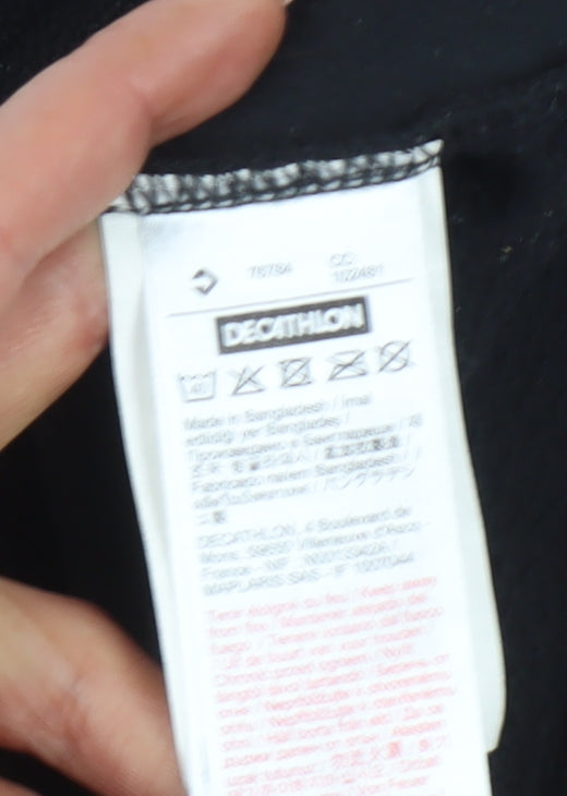 Mens UK Size L DECATHLON Black 1/4 Zip Sweatshirt