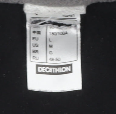 Mens UK Size L DECATHLON Black 1/4 Zip Sweatshirt