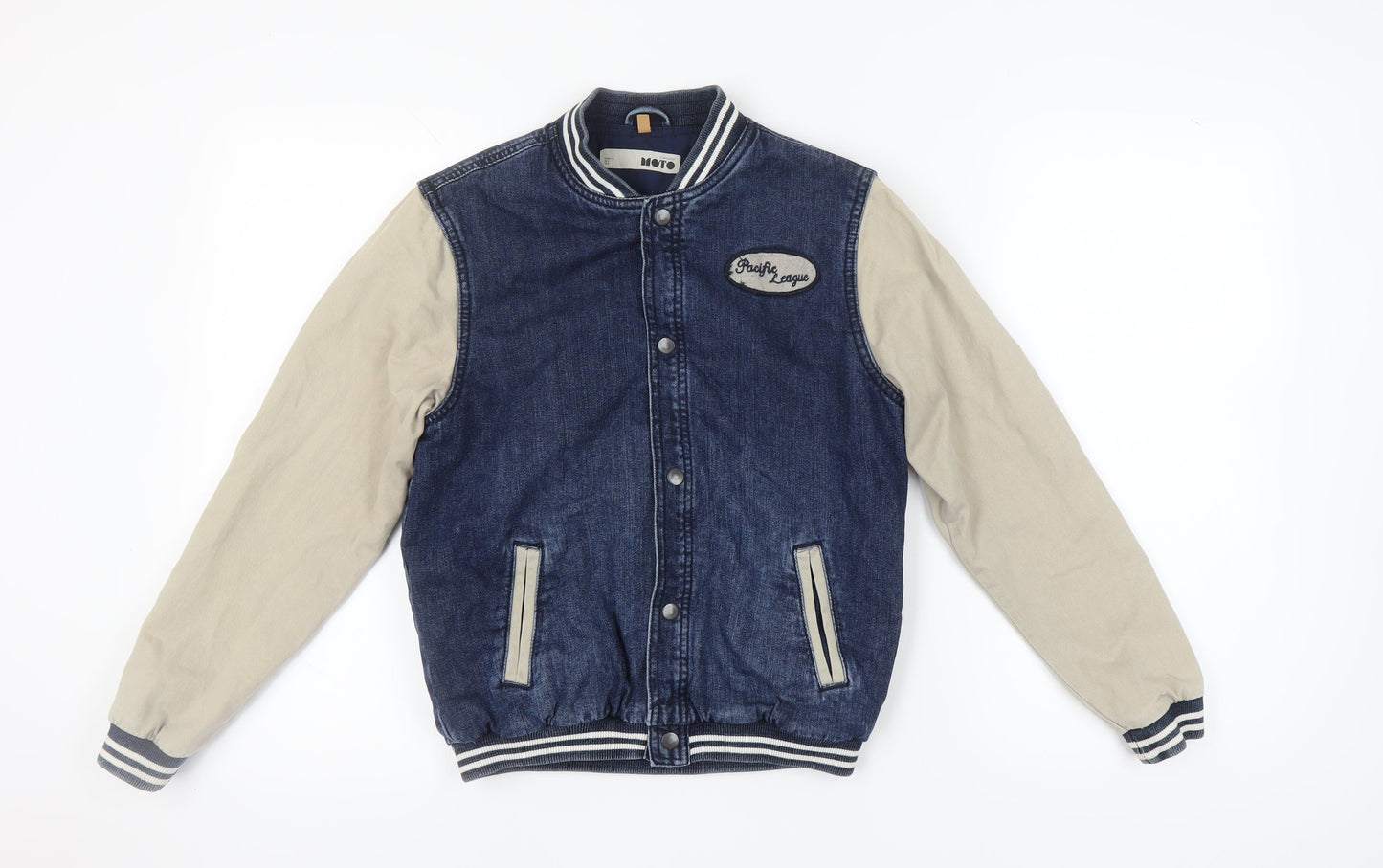 Womens UK Size 8 Topshop Blue Varsity Jacket