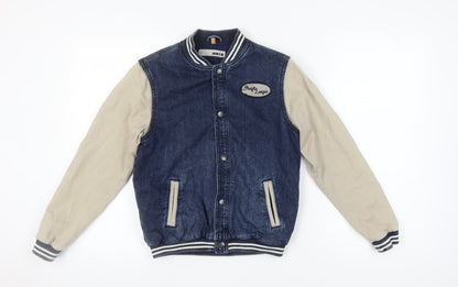 Womens UK Size 8 Topshop Blue Varsity Jacket