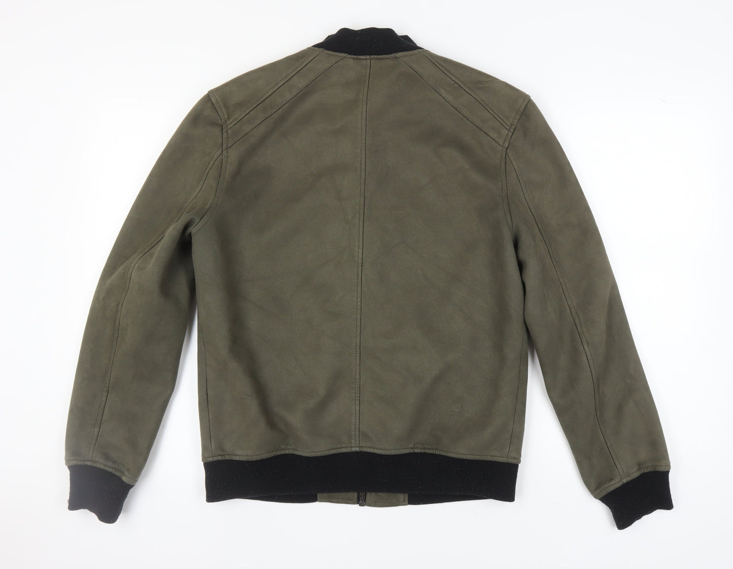 Mens UK Size M River Island Green Bomber Jacket