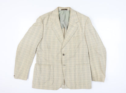 Gurtex Men's Beige Check Blazer, Size 40 Regular Fit