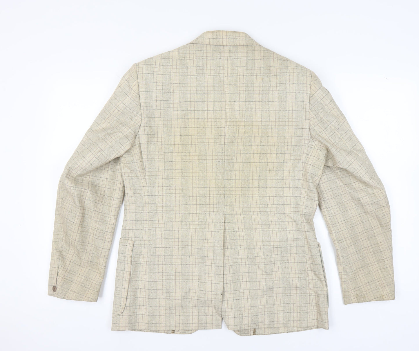 Gurtex Men's Beige Check Blazer, Size 40 Regular Fit