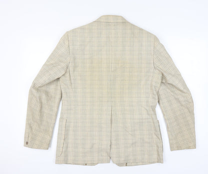 Gurtex Men's Beige Check Blazer, Size 40 Regular Fit