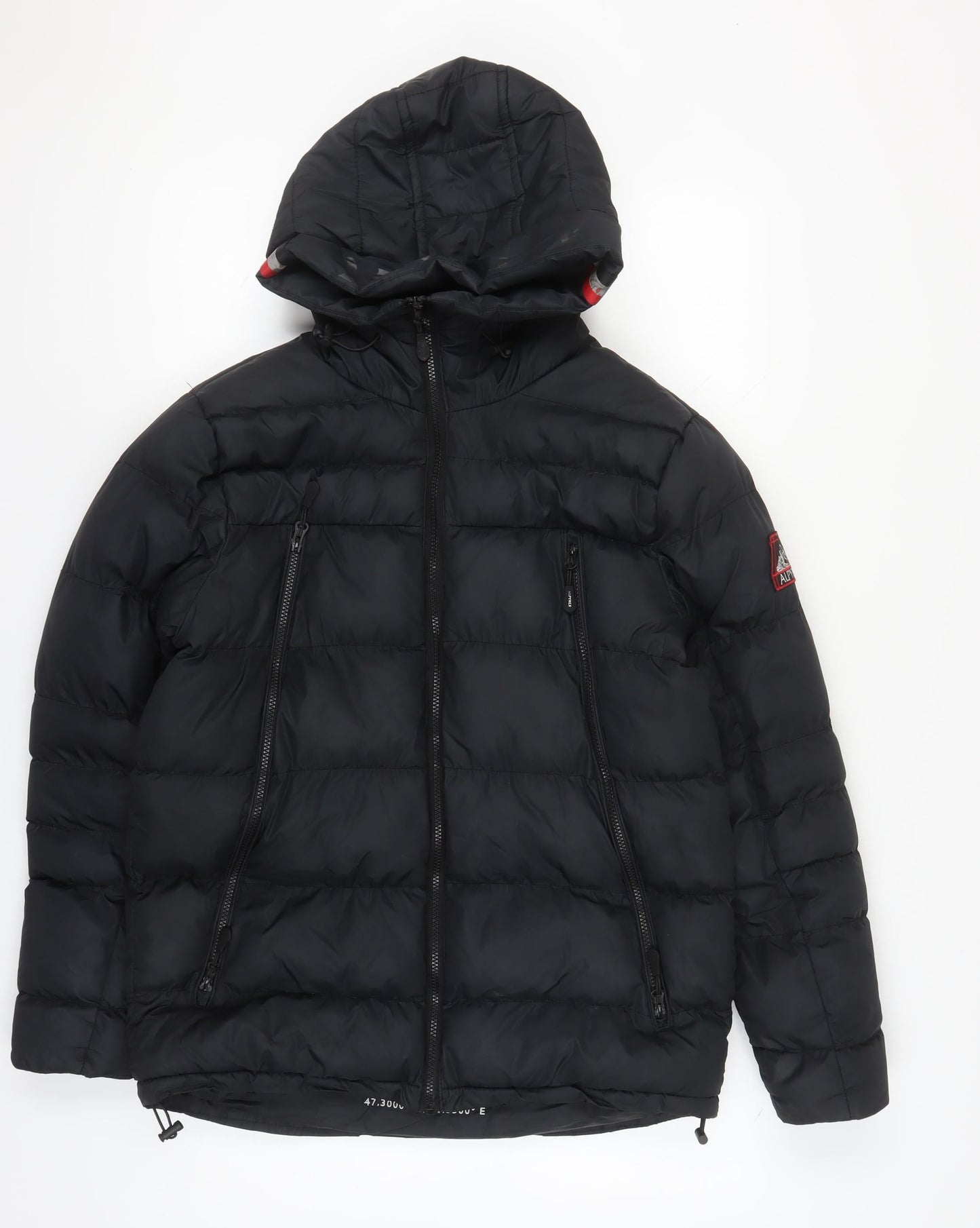 Alpyrex Men's Black Hooded Puffer Jacket Size M Casual