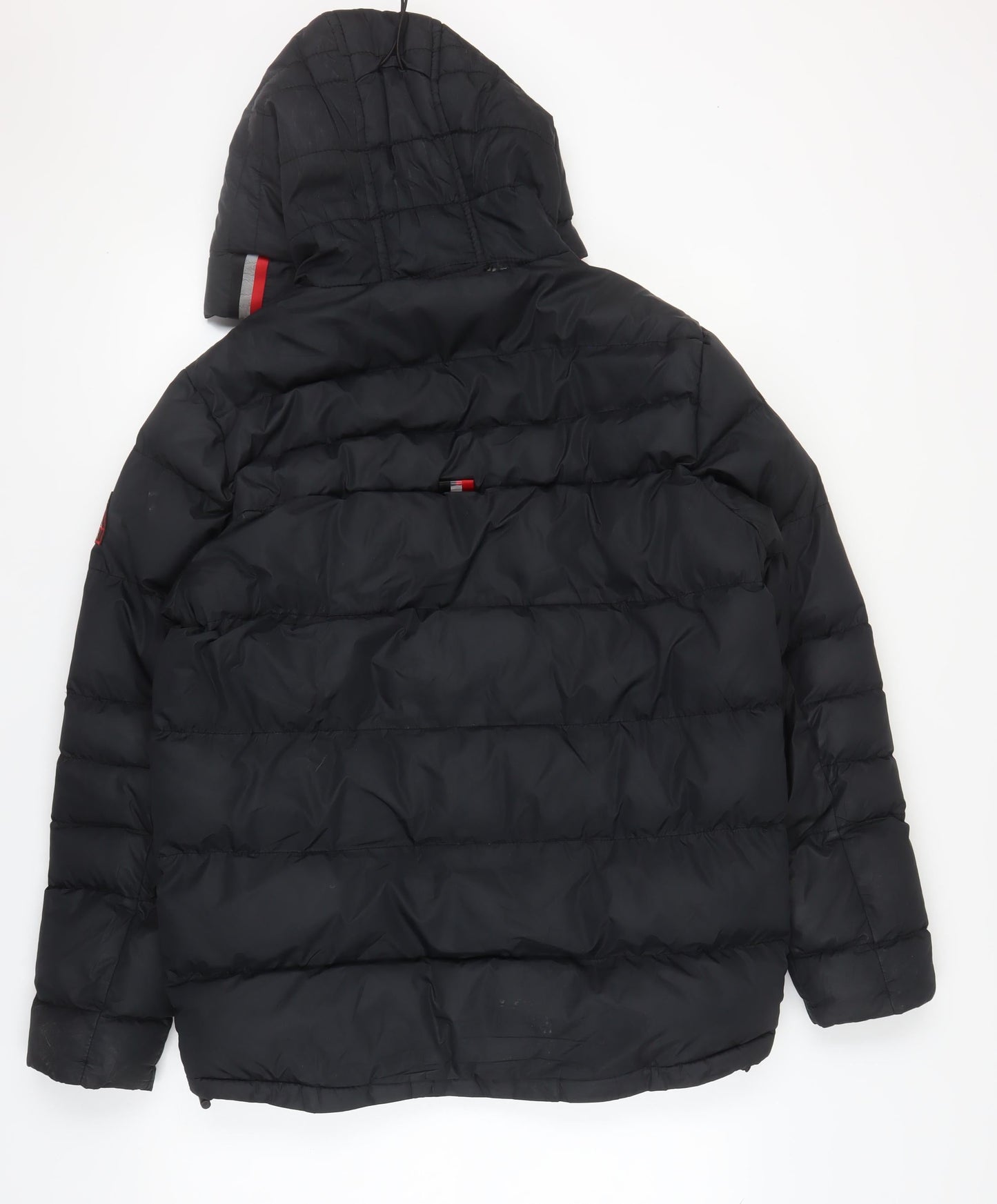 Alpyrex Men's Black Hooded Puffer Jacket Size M Casual