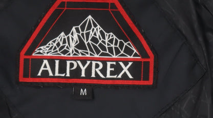 Alpyrex Men's Black Hooded Puffer Jacket Size M Casual