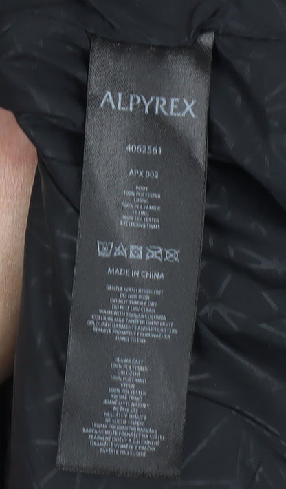 Alpyrex Men's Black Hooded Puffer Jacket Size M Casual