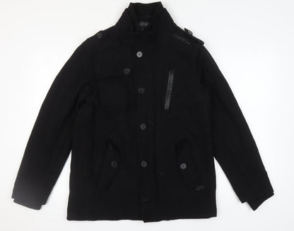 Mens UK Size L Brave Soul Black Military Jacket