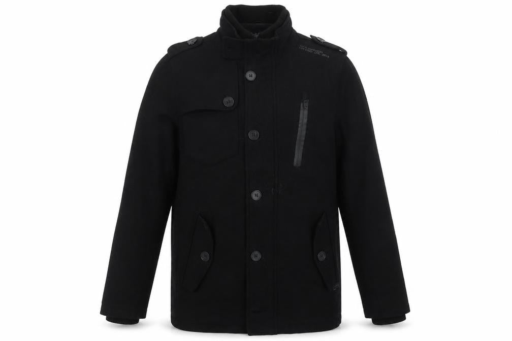 Mens UK Size L Brave Soul Black Military Jacket