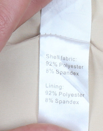 Oh Polly Women's Beige Blazer 10 Lined Double-Breasted