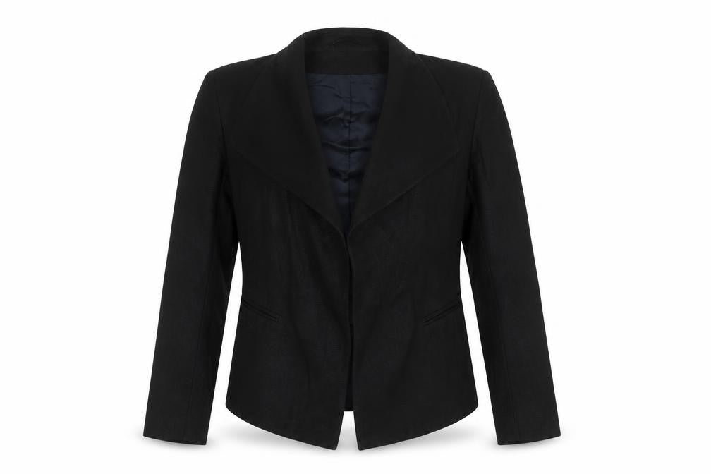 Whistles Women's Black Blazer UK 6 Shawl Lapel