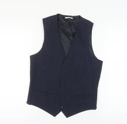 Mens UK Size 36 Marks and Spencer Regular Blue Suit Waistcoat
