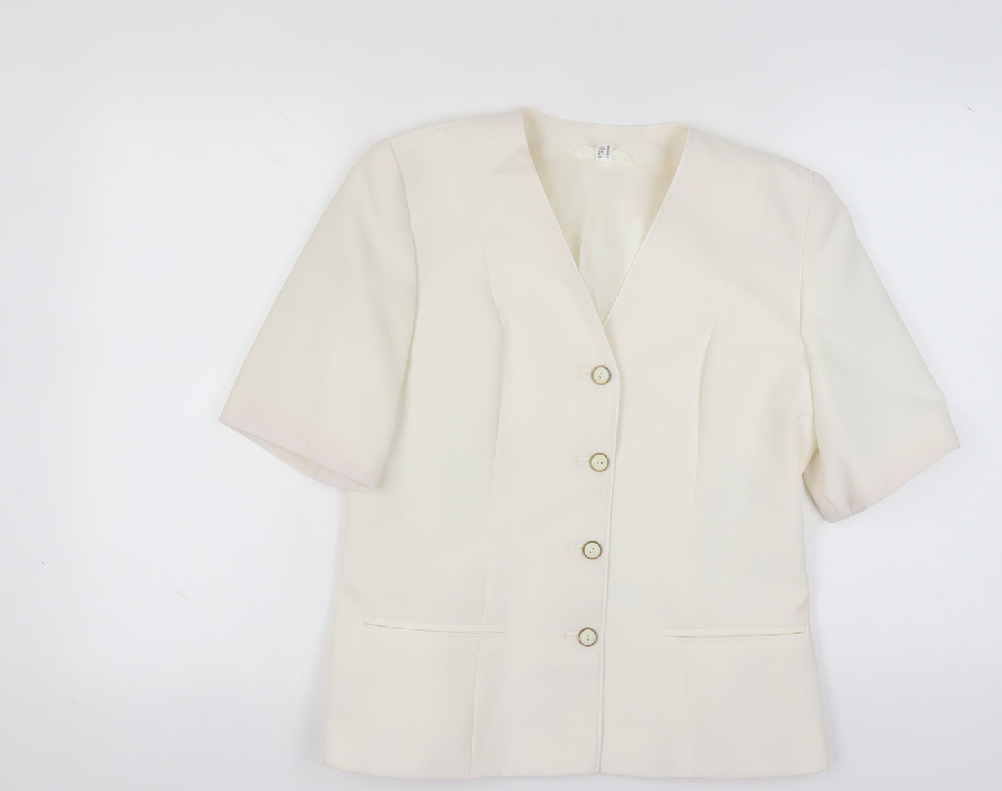 C&A Women's Ivory Suit Jacket, Size 14, Classic Style