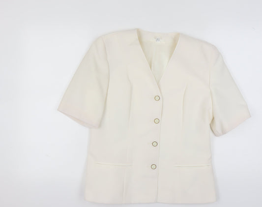 C&A Women's Ivory Suit Jacket, Size 14, Classic Style