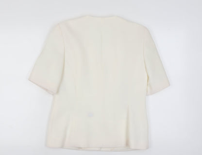 C&A Women's Ivory Suit Jacket, Size 14, Classic Style