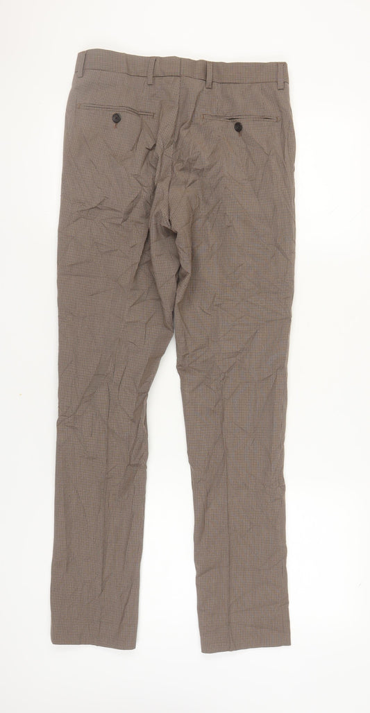 Next Men's Brown Trousers, Size 30, Flat Front