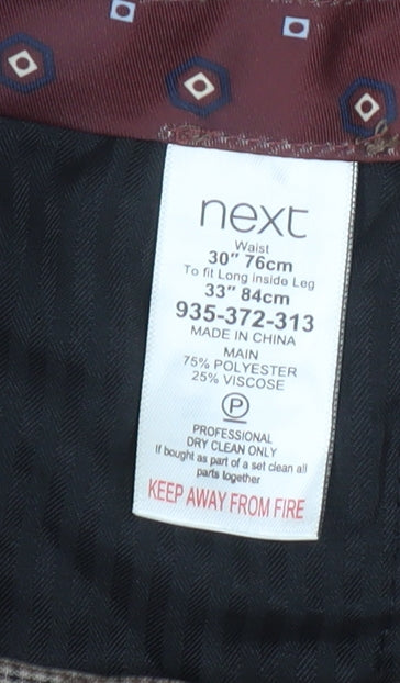 Next Men's Brown Trousers, Size 30, Flat Front