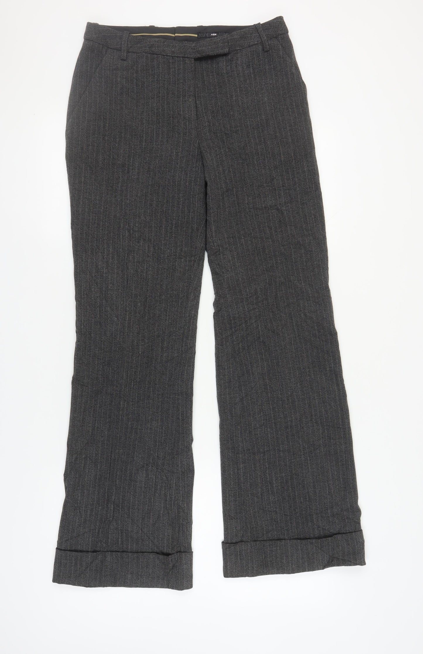 Womens UK Size 10 H&M Regular Fit Business Casual Grey Trousers