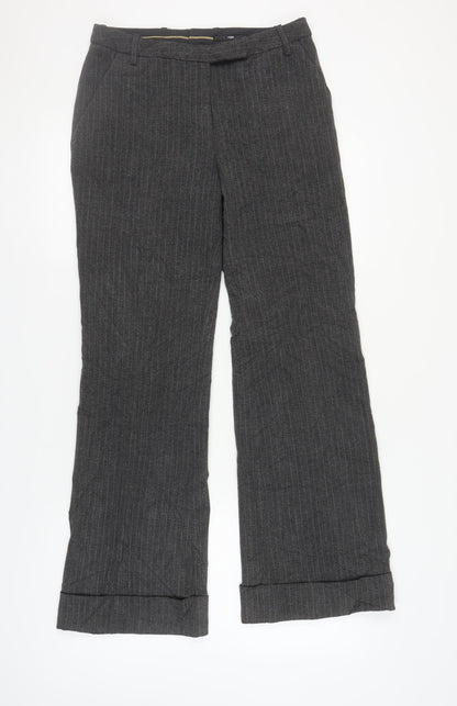 Womens UK Size 10 H&M Regular Fit Business Casual Grey Trousers