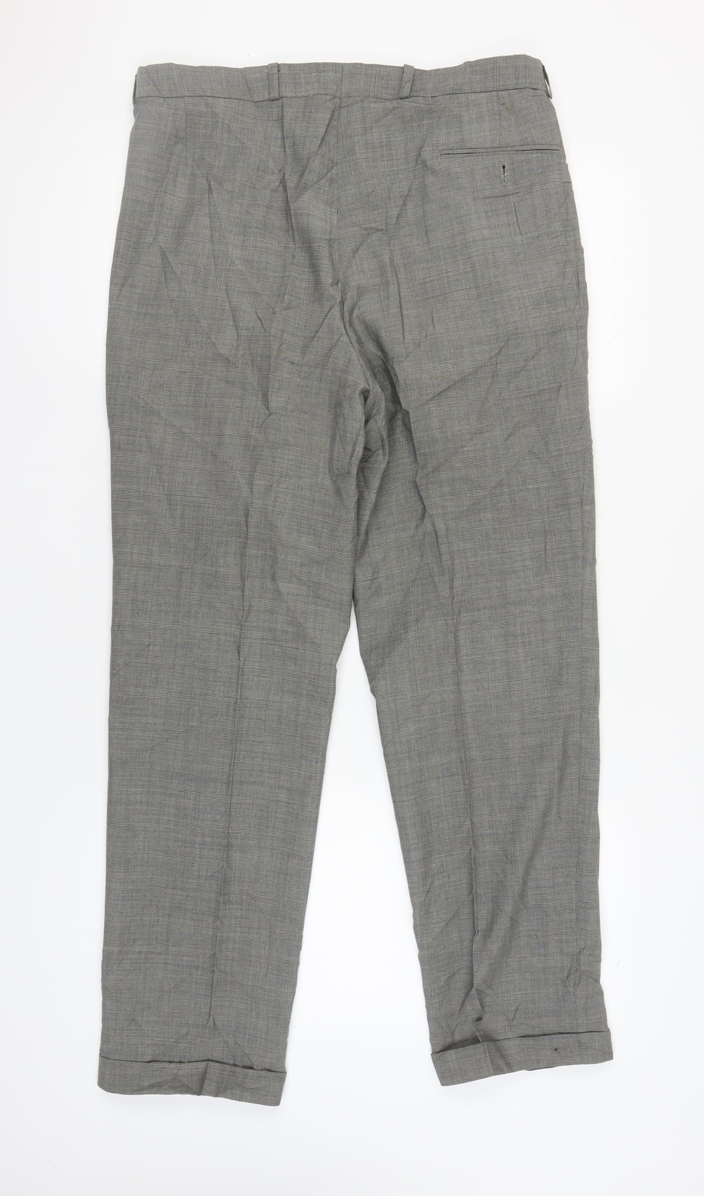 Pierre Balmain Men's Grey Wool Trousers, 34 Waist, 32 Leg