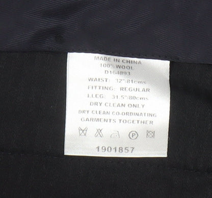 Linea Men's Grey Wool Trousers, 32, Regular Fit, Formal