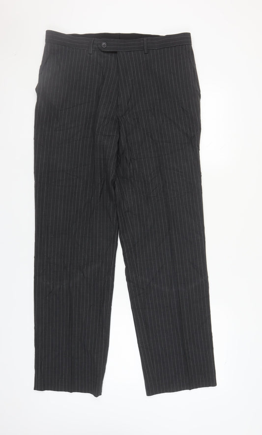 Taylor & Wright Men's Black Striped Dress Pants Size L