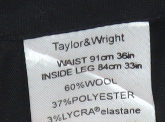 Taylor & Wright Men's Black Striped Dress Pants Size L