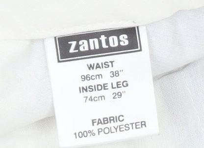 Zantos Men's Grey Dress Pants, Size 38, Business Formal