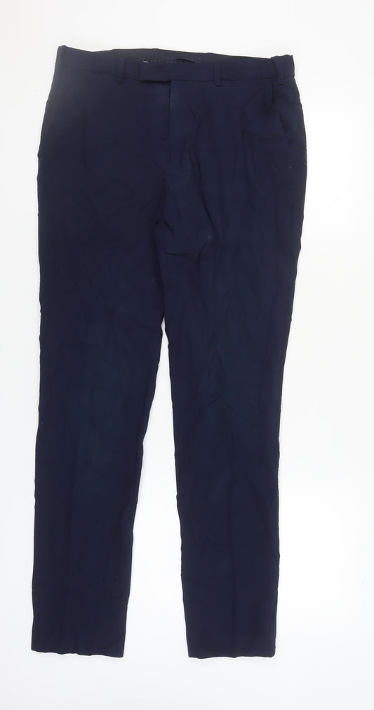 Marks and Spencer Blue Slim Fit Trousers, Size 32