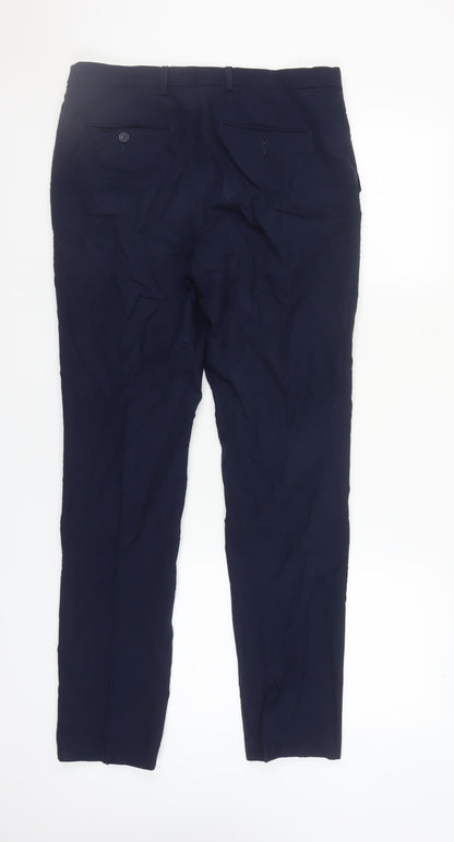 Marks and Spencer Blue Slim Fit Trousers, Size 32