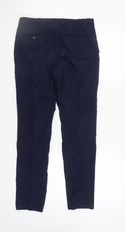 Marks and Spencer Blue Slim Fit Trousers, Size 32