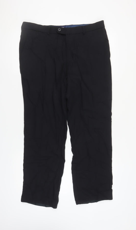 Atelier Gardeur Men's Black Regular Trousers 36S