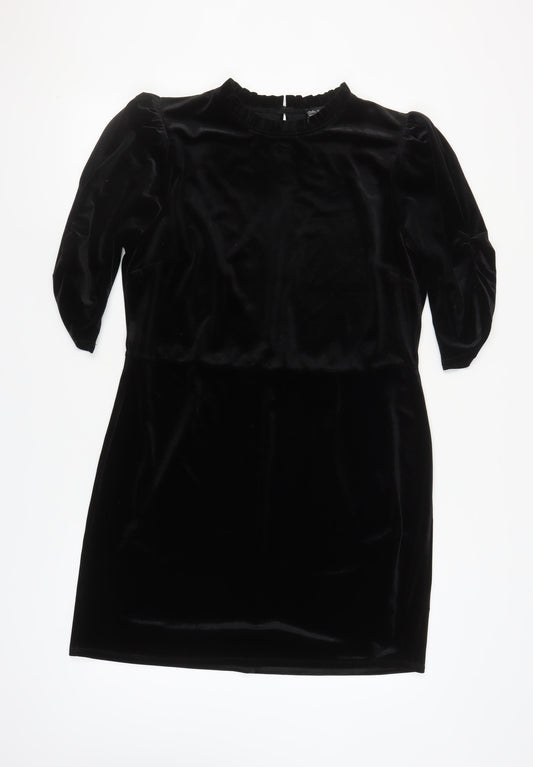 Friends Like These Women's Black Short Velvet Dress UK 18