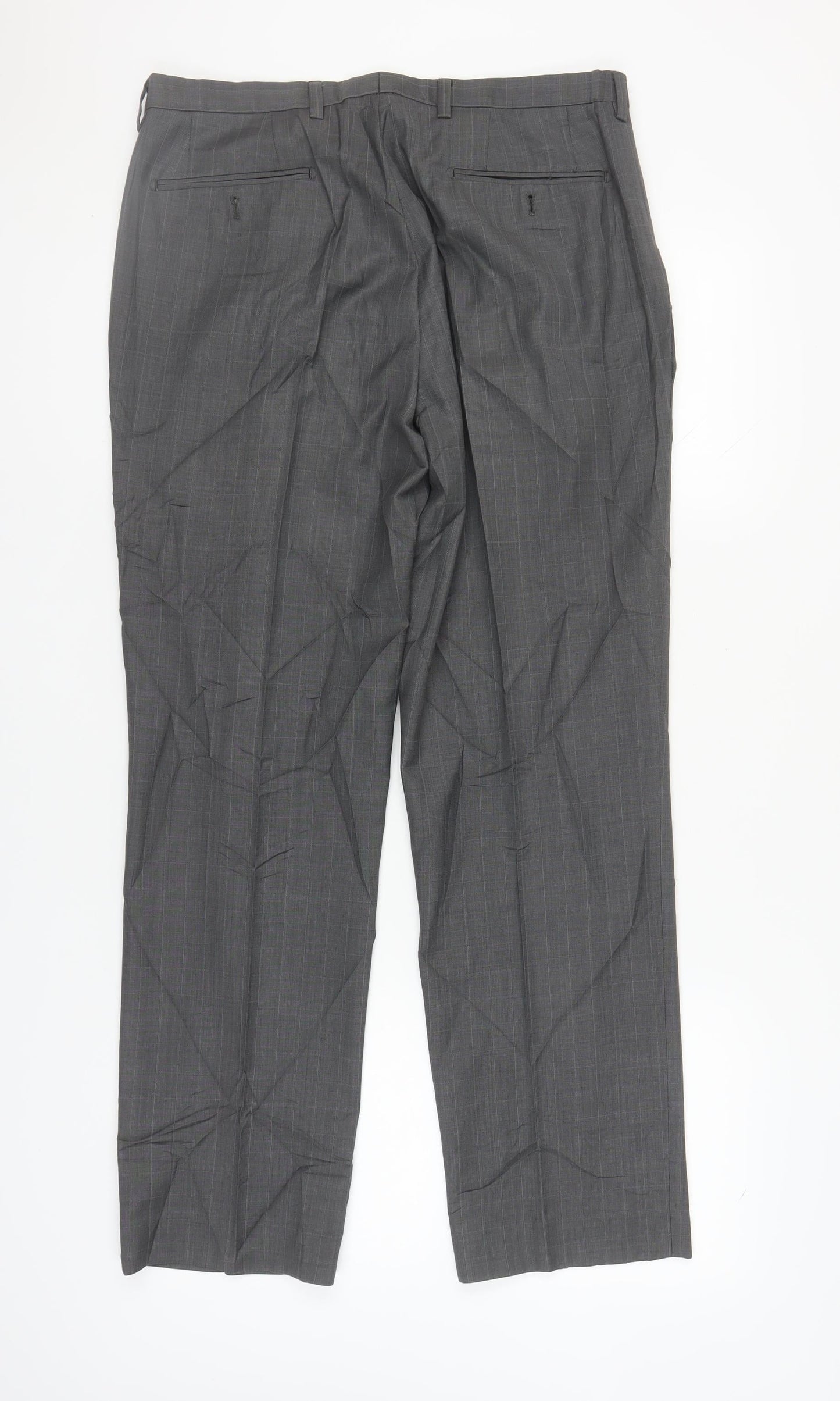 Next Men's Grey Dress Pants 34R Formal Trousers