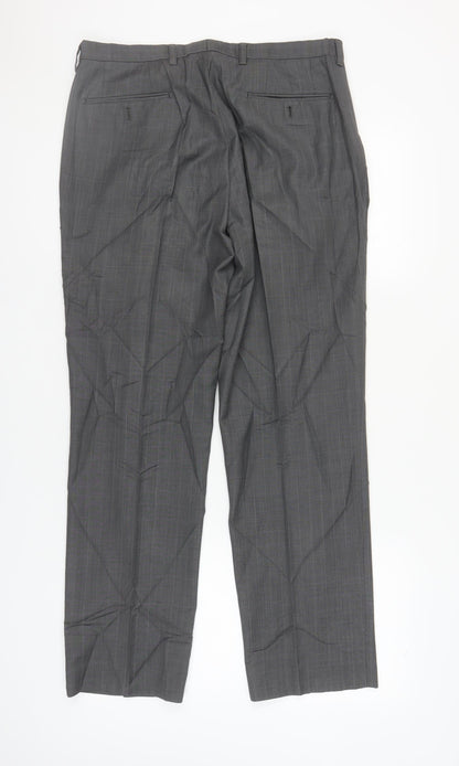 Next Men's Grey Dress Pants 34R Formal Trousers
