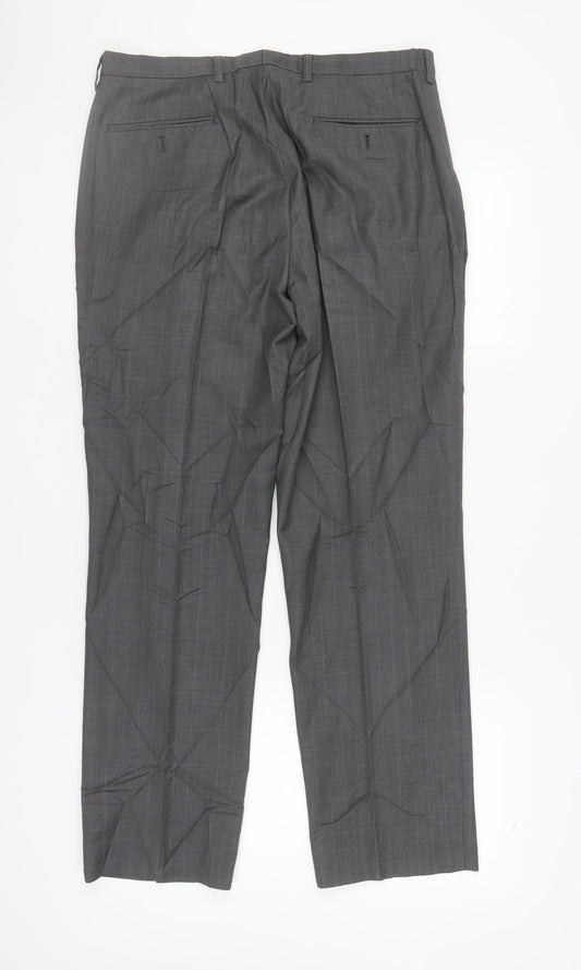 Next Men's Grey Dress Pants 34R Formal Trousers