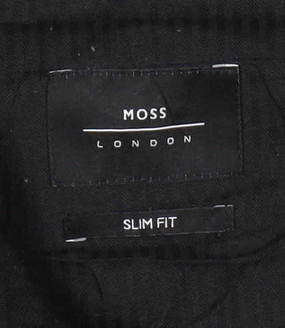 Moss London Men's Grey Slim Fit Trousers 34