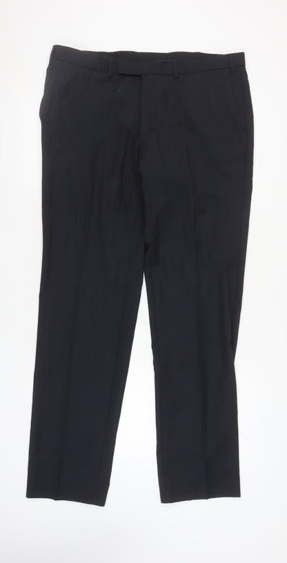 Marks and Spencer Black Slim Fit Wool Men's Trousers