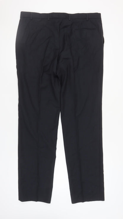 Marks and Spencer Black Slim Fit Wool Men's Trousers